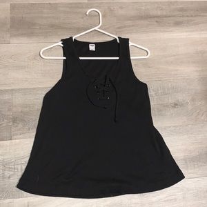 Black Lace-up Tank